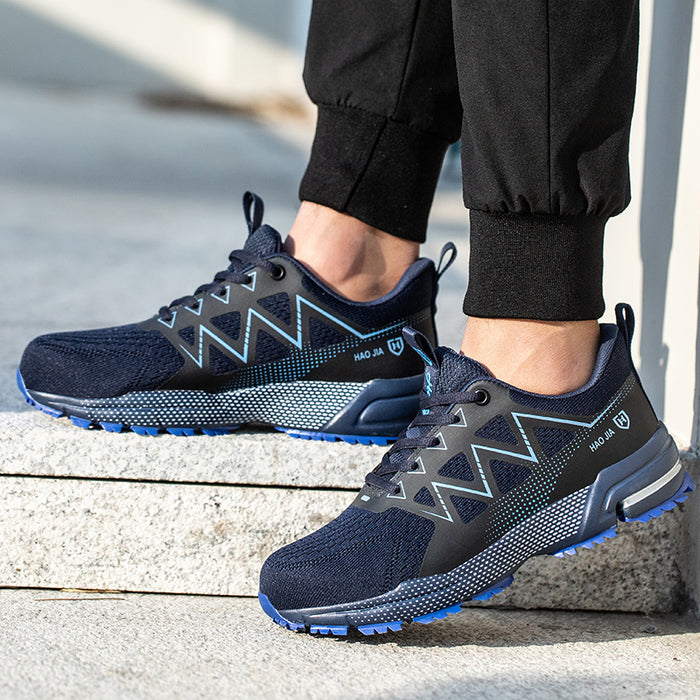 Chaussure de sécurité mixte bleue style basket - légère et confortable - embout renforcé norme S3