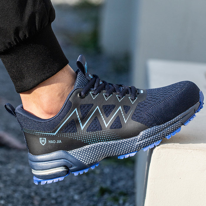 Chaussure de sécurité mixte bleue style basket - légère et confortable - embout renforcé norme S3