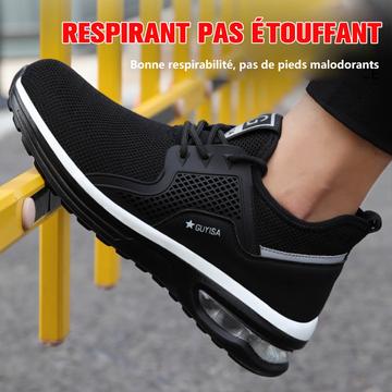 Chaussure de sécurité mixte souple et robuste style basket – Embout renforcé – Idéale pour le travail