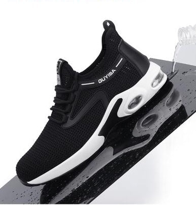 Chaussure de sécurité mixte blanche style basket – semelle à bulles d’air – souple avec embout renforcé