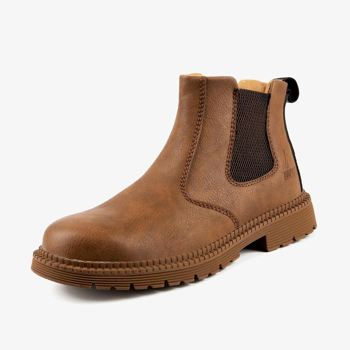 Bottines de sécurité mixte beige – montantes, robustes et confortables – S3 – embout renforcé