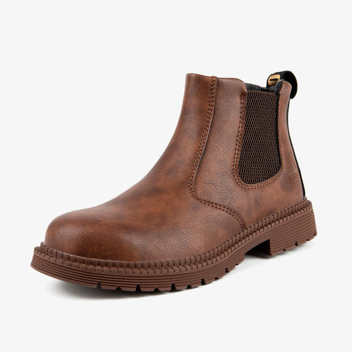 Bottines de sécurité mixte marron – montantes, robustes et confortables – S3 – embout renforcé