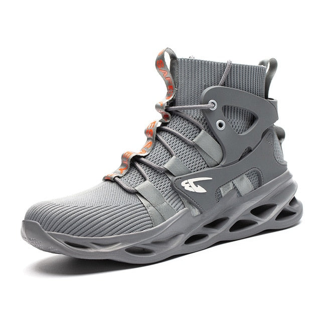 Chaussure de sécurité grise montante mixte – robuste et confortable – embout renforcé
