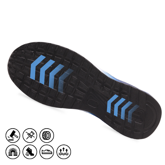 Chaussure de sécurité mixte bleue style basket - confort et légèreté - embout renforcé norme S3