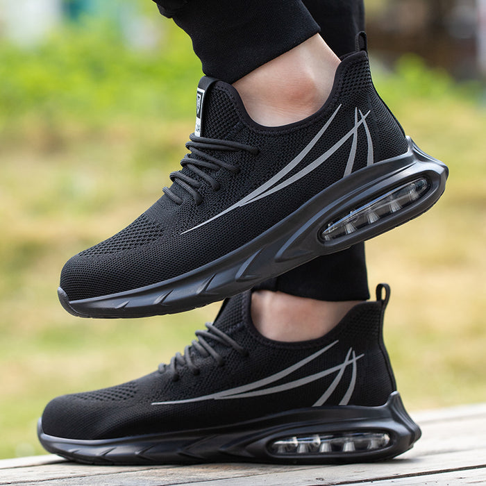 Chaussure de sécurité mixte noire style basket confort et