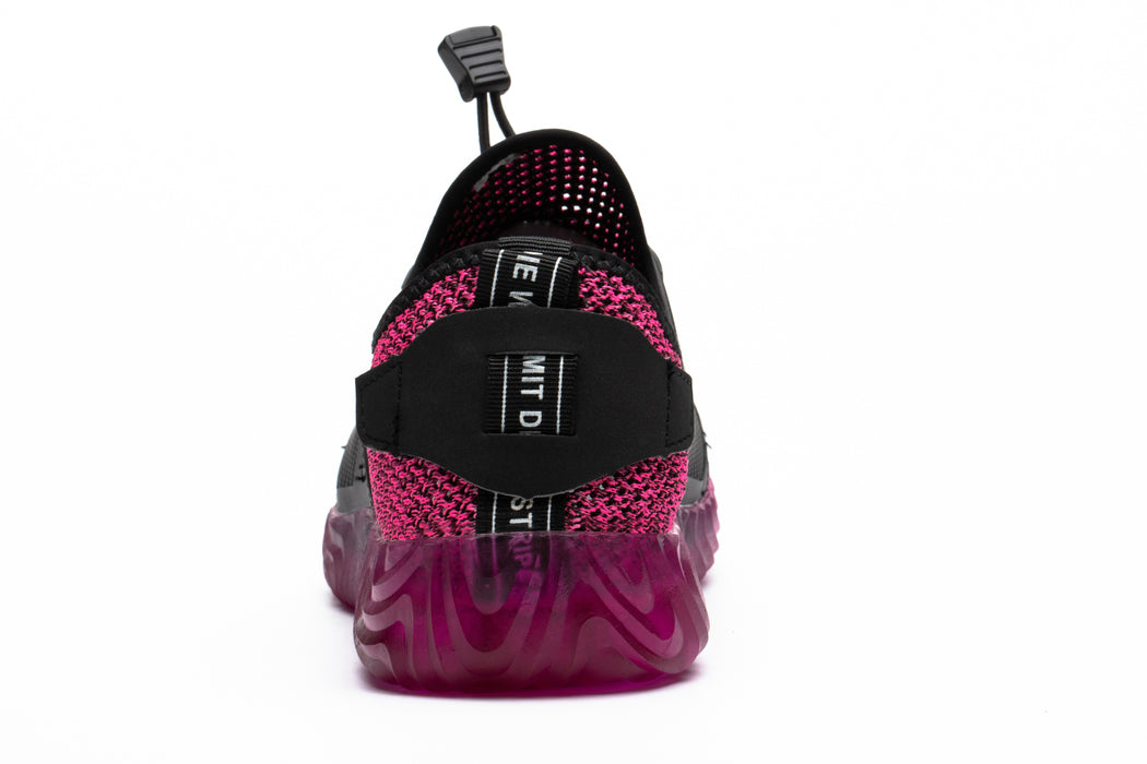 Basket / Chaussure de sécurité Souple et Confort Sans Lacets Rose - Femme - Normes S3