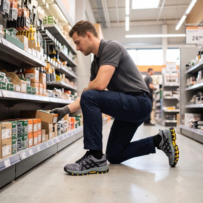 Baskets de Sécurité GRAPHITE PRO - Chaussures de Travail S3 Sportives [Gris Chiné & Jaune]