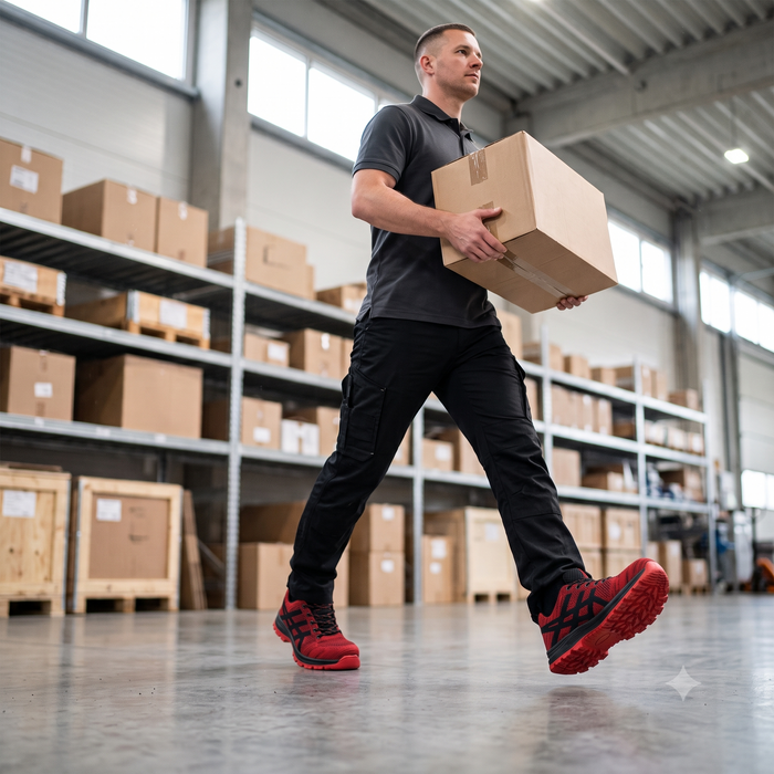 Baskets de Sécurité NITRO RED - Chaussures de Travail S3 Sportives & Respirantes [Rouge & Noir]