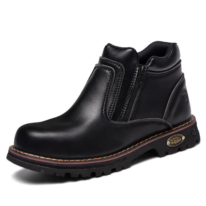 Bottines de Sécurité PATROL BLACK - Chaussures Montantes S3 Zippées [Cuir Noir Lisse]