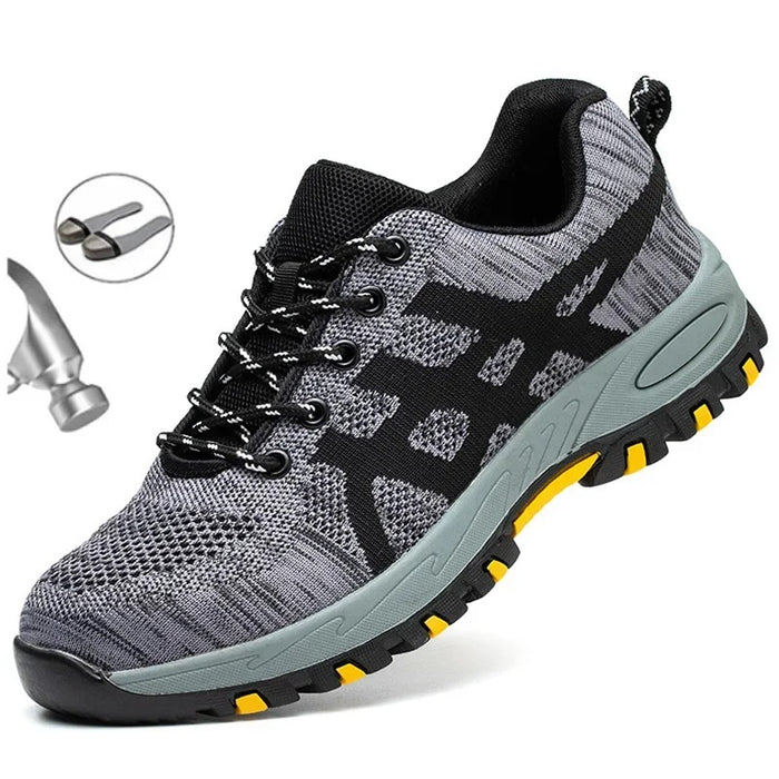 Baskets de Sécurité GRAPHITE PRO - Chaussures de Travail S3 Sportives [Gris Chiné & Jaune]