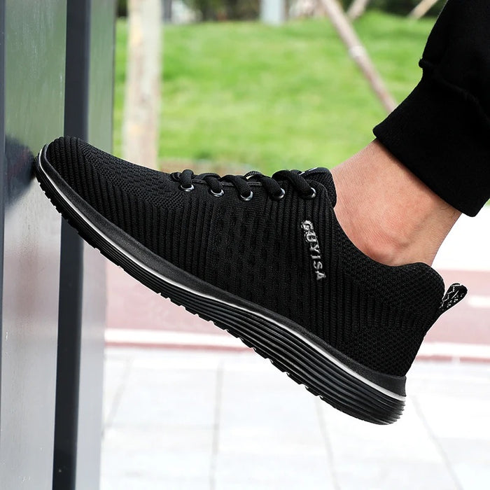 Baskets de Sécurité SPRINT BLACK - Chaussures de Travail S3 Ultra-Souples [Noir & Liseré Blanc]