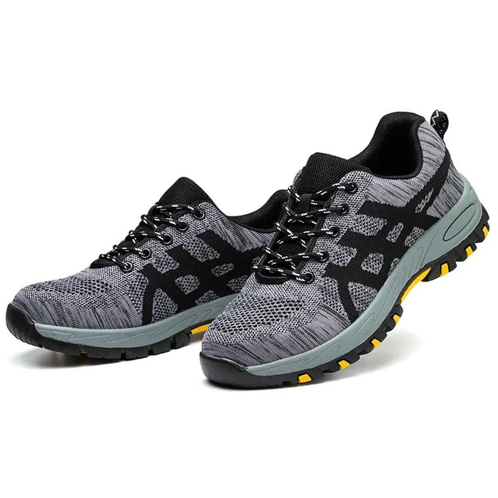 Baskets de Sécurité GRAPHITE PRO - Chaussures de Travail S3 Sportives [Gris Chiné & Jaune]