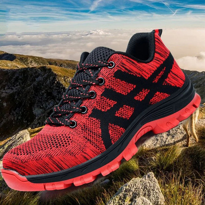 Baskets de Sécurité NITRO RED - Chaussures de Travail S3 Sportives & Respirantes [Rouge & Noir]