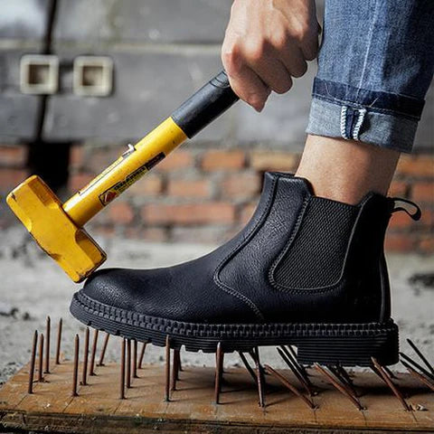 Bottines de Sécurité HYPERION BLACK - Chaussures S3 Sans Lacets [Indestructible & Noir Mat]